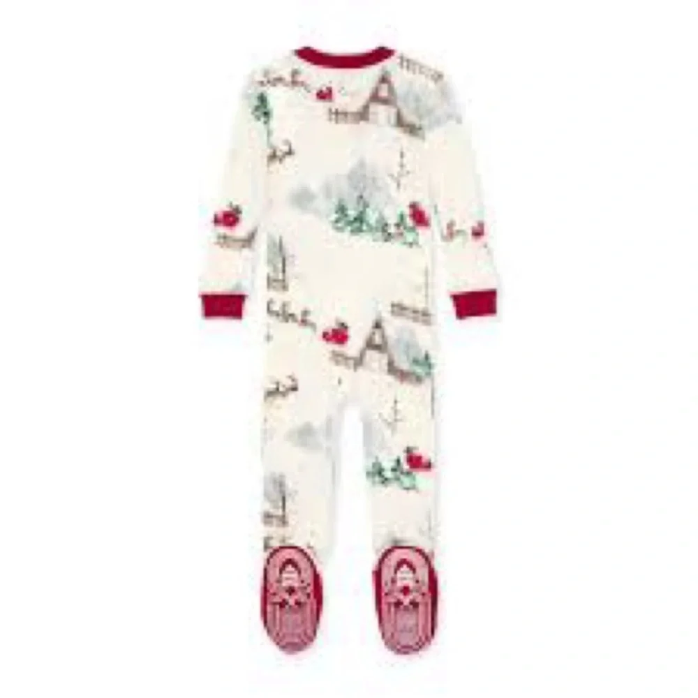 Burt's Bees Baby Holiday Organic Cotton Onesies Pajamas. Size 12 Months  New!